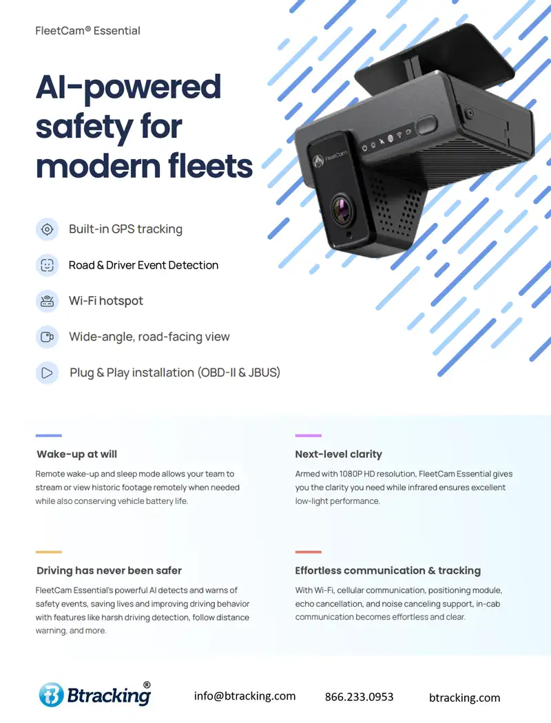 Btracking Product Sheet Technical Specs Road Only Cam