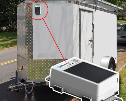 Mini solar tracker on a utility trailer