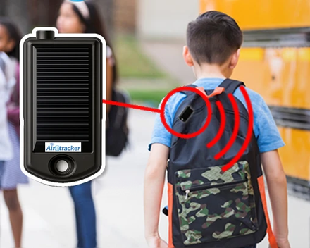 Solar AirTracker on a student backpack